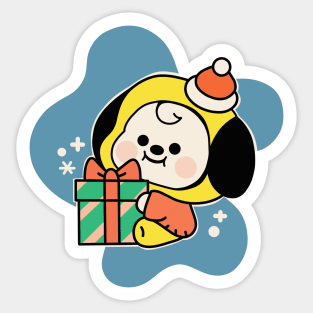 Festive Puppy Sticker